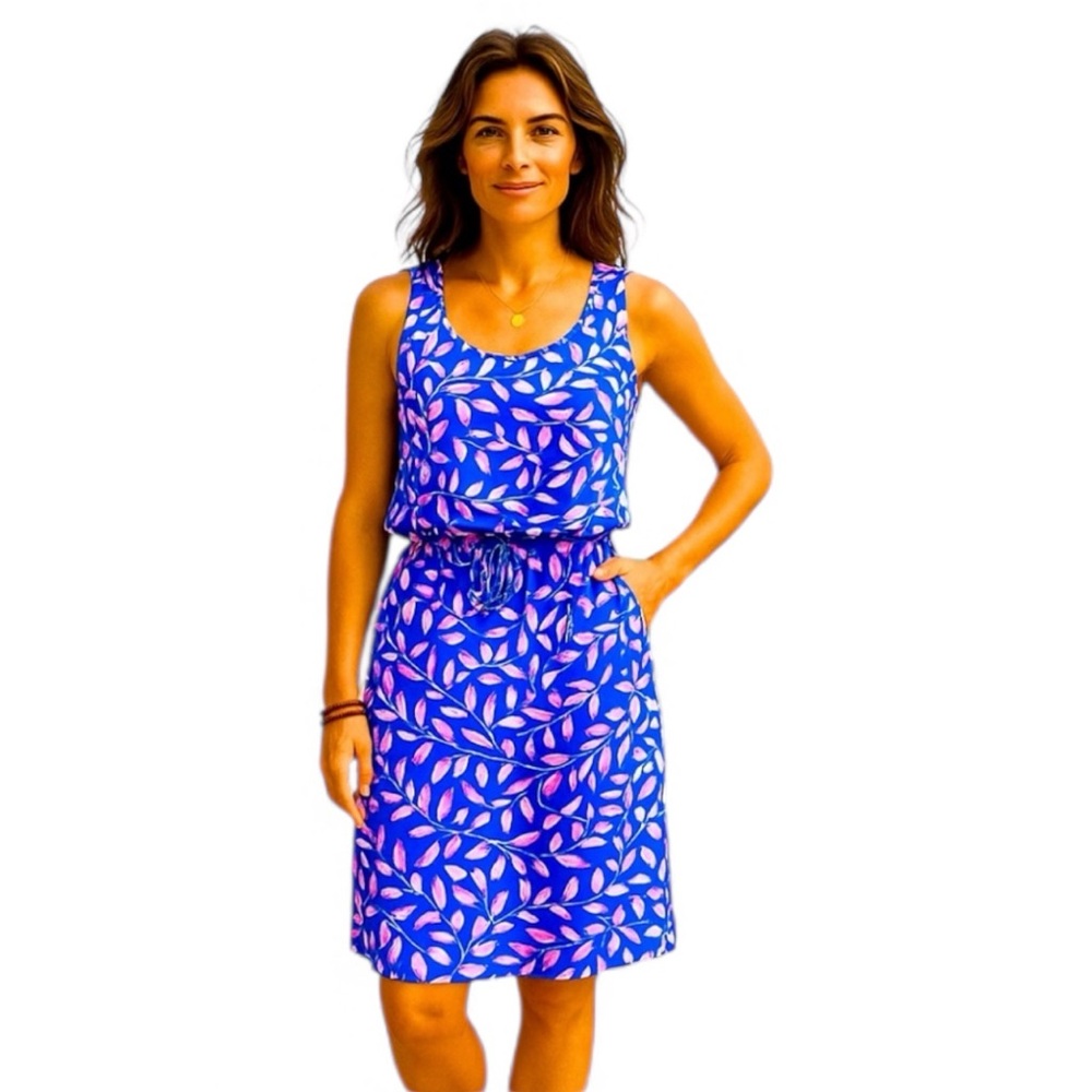 2/30 NWT Plant printed sleeveless round neck, casual dress  Size 12 (XL)